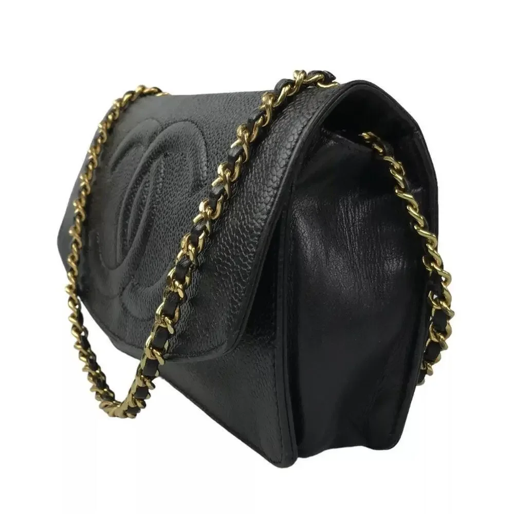 CHANEL CC CAVIAR LEATHER FLAP BAG